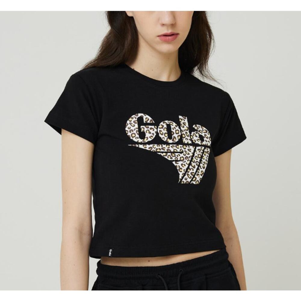 GOLA Leopard Black Big Logo Baby Tee (Free size)